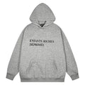ERD Hoodie Heather Grey Fleece Lined Hoodie Front Classic Serif Letter Print
