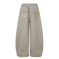 American-style streetwear harem pants Wavy rib fabric baggy street fit