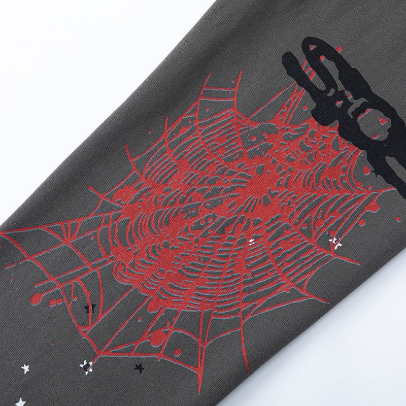 Spiderweb hoodie & sweatpants 2 piece set High-quality pure cotton for autumn and winter