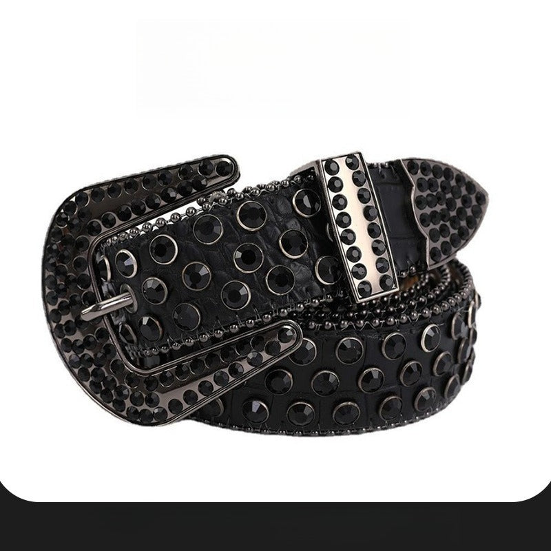 Hip-hop punk rhinestone belt punk style