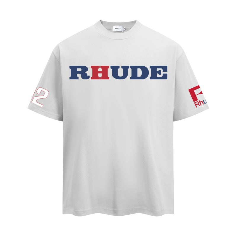 RHUDE T Shirts Varsity Sleeve Number Graphic