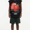 BIG FACE Drop-Shoulder Tank Top High-street vintage style featuring a small neckline, white-ink digital direct-to-garment (DTG) printing, and a heavy-duty, distressed wash finish; crafted from 260g double-yarn plain-knit fabric.