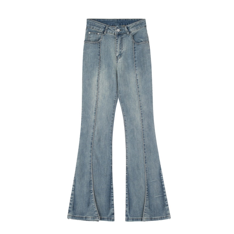 American-style streetwear harem pants Two-tone vintage paneled flare cut