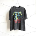 Unisex Vintage T Shirts Saint × BerBerJin × Metallica three-way collaboration washed short-sleeve tee. Features vintage single-stitch construction, heavy enzyme-wash finish, and distressed "cut-and-tear" detailing across multiple areas.