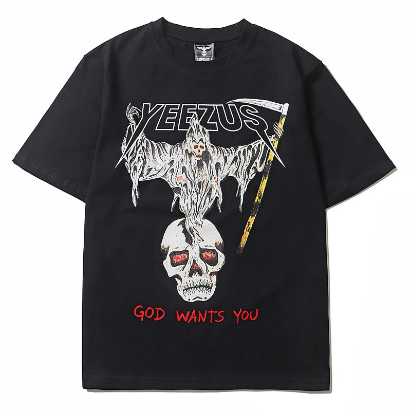 Mens T-shirt Vintage American-style Trendy hip-hop graphic print (Kanye/Yeezy style)