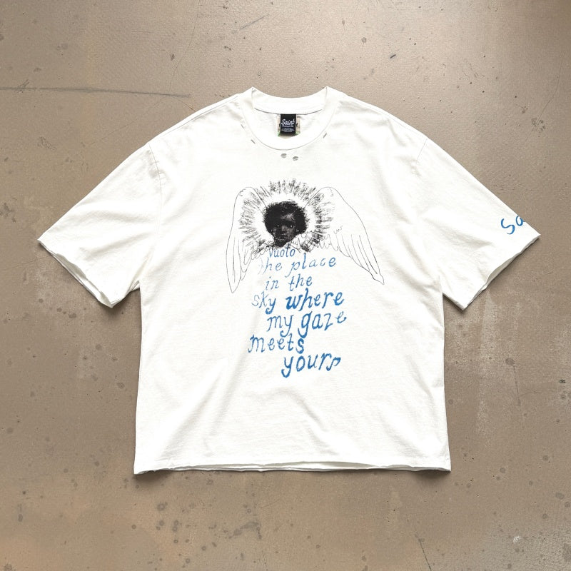 Unisex Vintage T Shirts Saint x Gallery Dept. "Guardian Angel" Collaboration (Limited Edition). Features heavyweight 320g fabric that retains its quality after washing and matches the original specifications. Constructed using vintage-style single-st