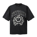 Saint Michael T Shirts Dark Academia Floral Shield Grunge Texture