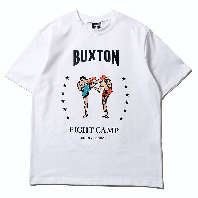 Mens T-shirt Vintage American-style Trendy brand "Kanye" Muay Thai-style graphic print