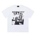 ERD T Shirts Memory Slogan Fragmented Vintage Photo Collage Top
