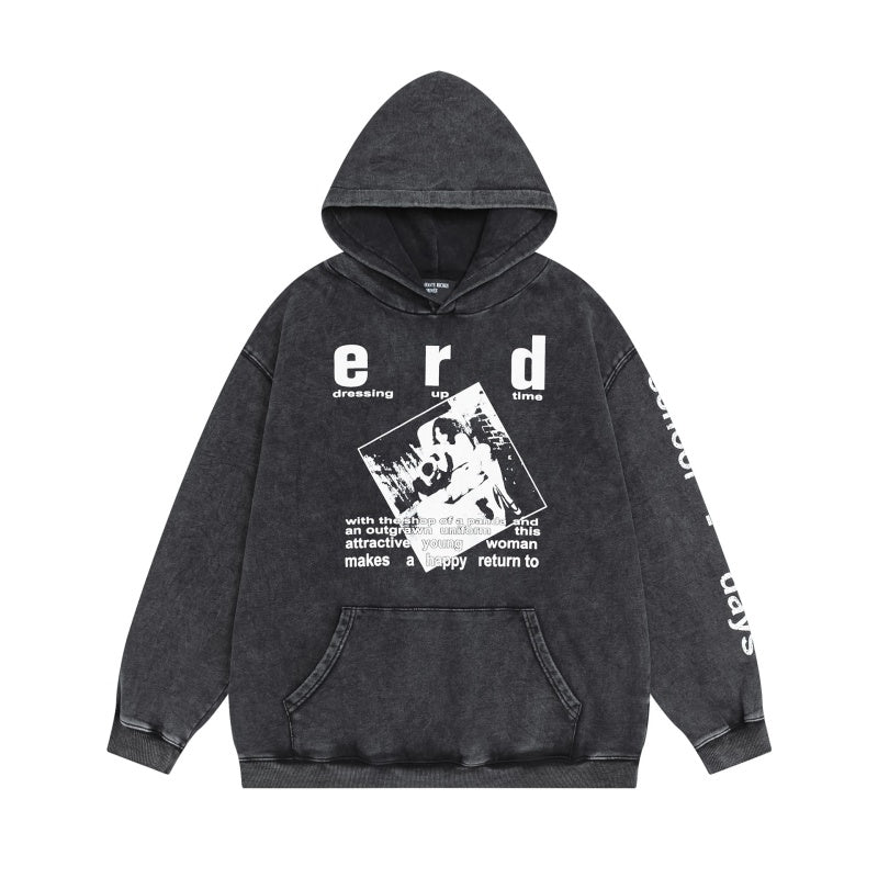 ERD Hoodie Vintage Acid Wash Outerwear Front Letter Motif Back Multi Snapshot Layout