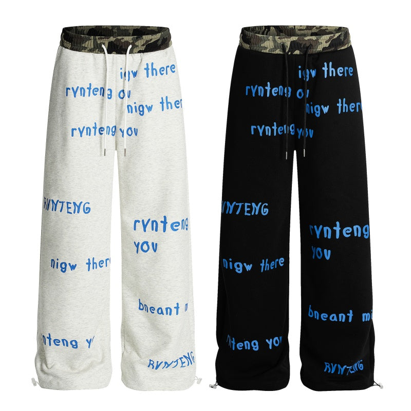 American-style streetwear harem pants Camouflage Waist Drawstring Streetwear Trousers