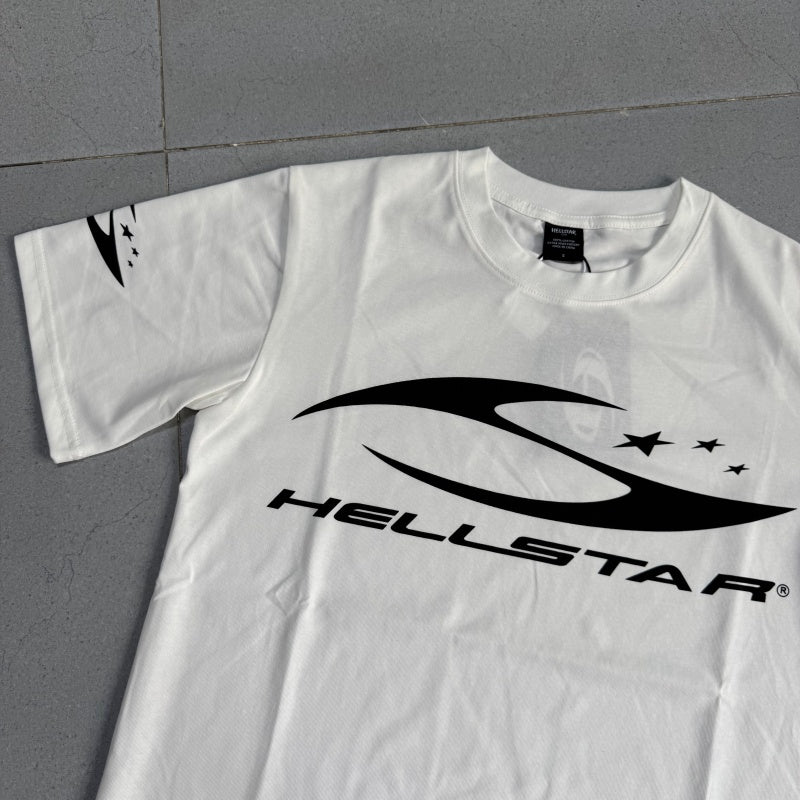 Vintage-style American T-shirt Clean White Base Angular Star Mark Print