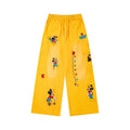 Street-style vintage jeans Retro Harajuku Style Drawstring Waist Casual Trousers with Cute Character Embroidery