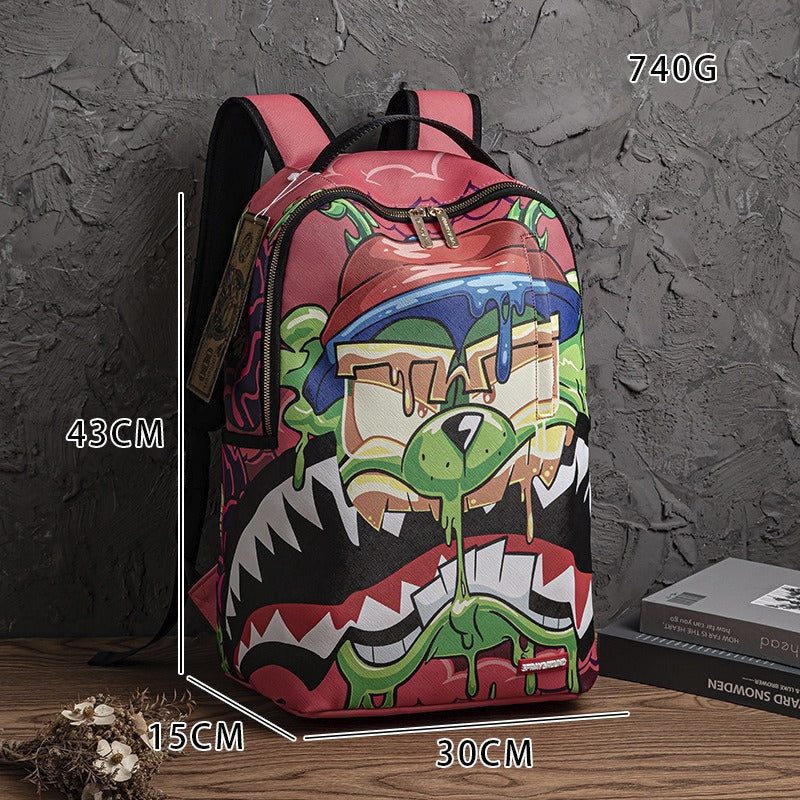 RIP ME OPEN Bag Shark teeth Personality creative backpack Shark funny ugly cute backpacking large capacity luminous