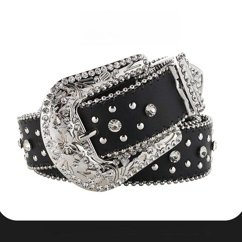 Hip-hop punk rhinestone belt punk style