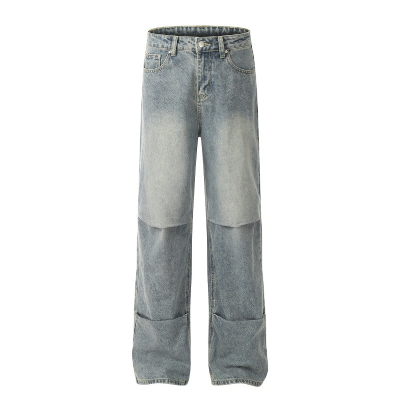 American-style streetwear harem pants Structural Panel Baggy Streetwear Denim Bottoms