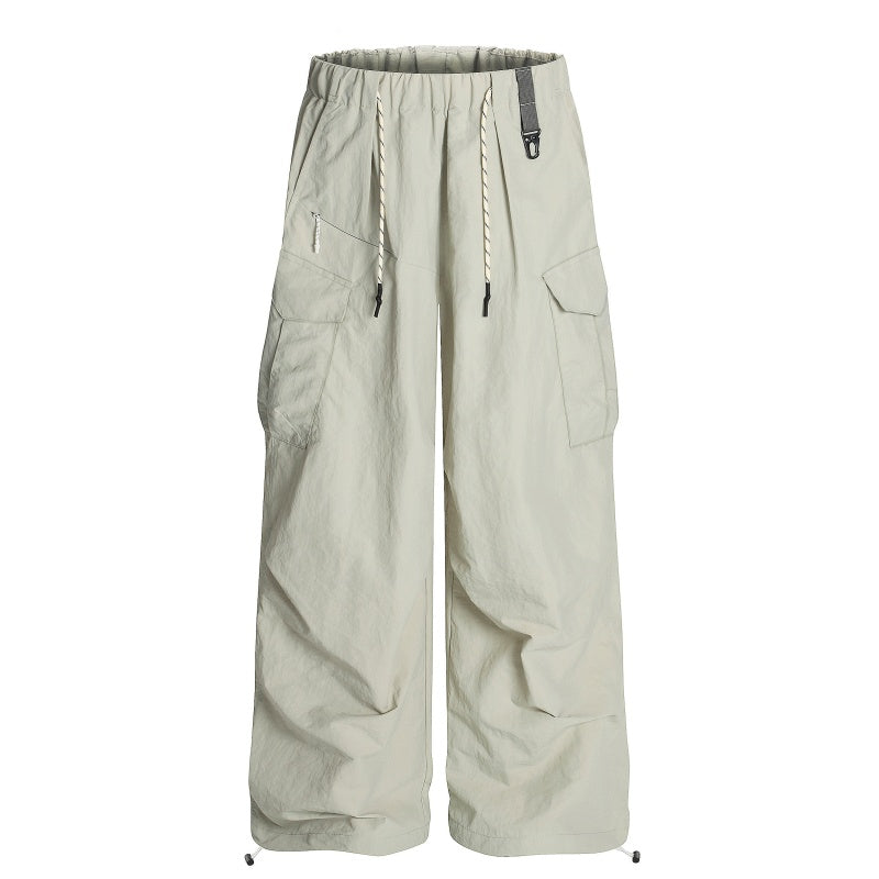 American-style streetwear harem pants Beige & Dark Navy Outdoor Slacks