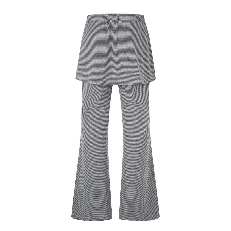 American-style streetwear harem pants Star & Clef Print Layered Flare Trousers