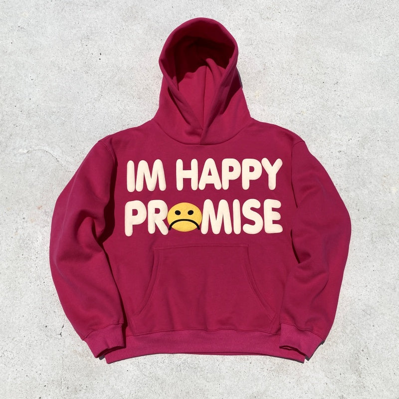 Unisex Vintage Hoodie  CPFM CHO – Charcoal Grey & Rose Pink – Puff Print & Fleece-Lined