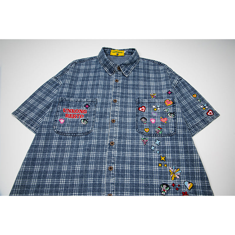 Unisex vintage T-shirt Polo shirt with a stand-up collar