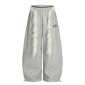 American-style streetwear harem pants Plush Edge Decor Wide Cut Streetwear