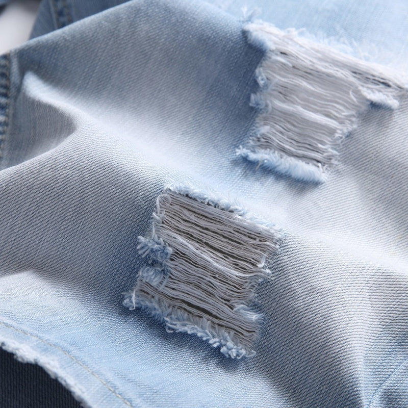 Denim shorts High-quality trendy casual pure cotton Non-stretch plus-size men's clothing