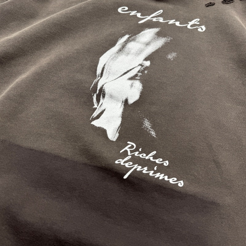 Unisex Vintage Hoodie Ethereal Portrait" Limited Edition Hoodie — Custom heavyweight fabric, handcrafted distressed detailing, and a natural fade effect achieved through Asute enzyme-abrasion washing.