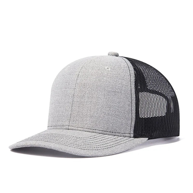 Trendy flat brimmed snapback hatssummer mesh breathable