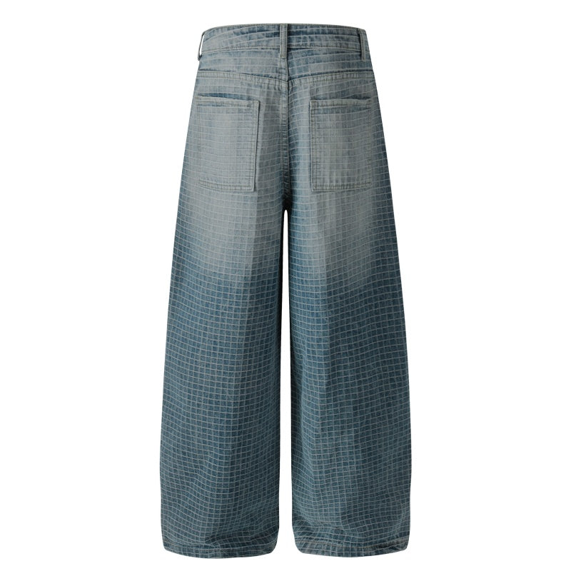 American-style streetwear harem pants Light Blue Wash Baggy Slacks
