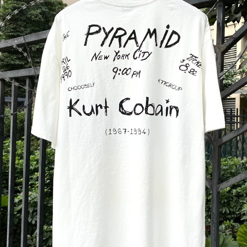 Unisex Vintage T Shirts Kurt Cobain Direct-to-Garment (DTG) Print – High-Street Vintage Style, Heavyweight Fabric, Distressed Washed Finish