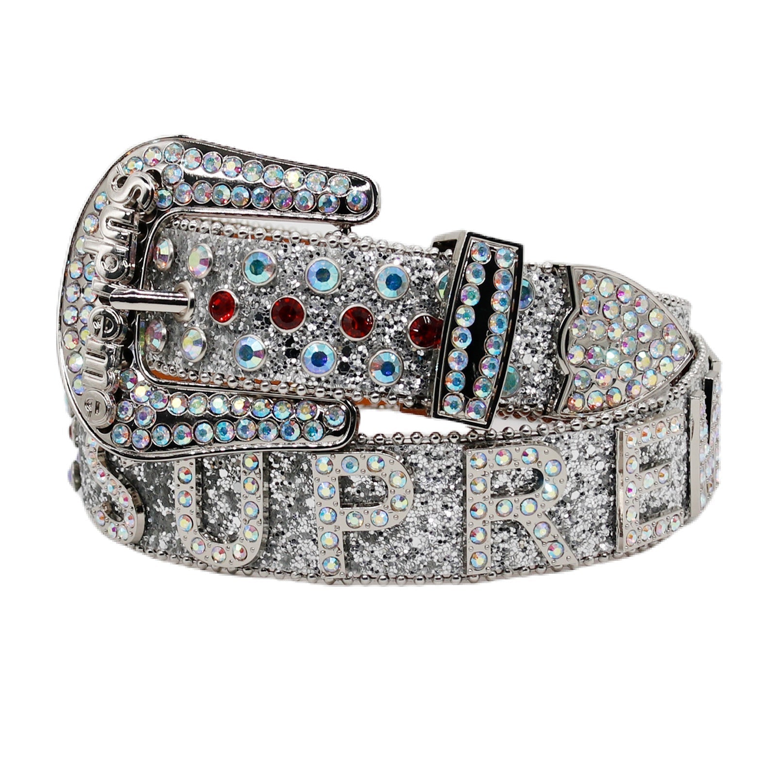 Hip-hop punk rhinestone belt glitter punkletter accessories