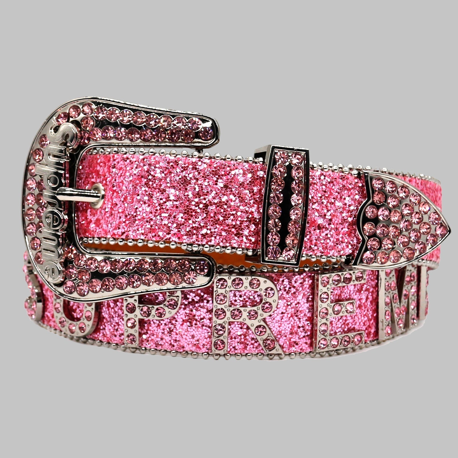 Hip-hop punk rhinestone belt glitterlettersupreme belt