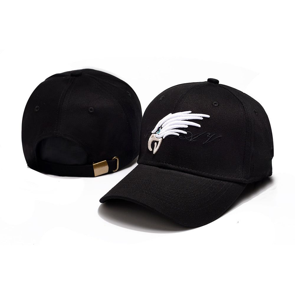 Trendy flat brimmed snapback hatseagle embroider sunshade