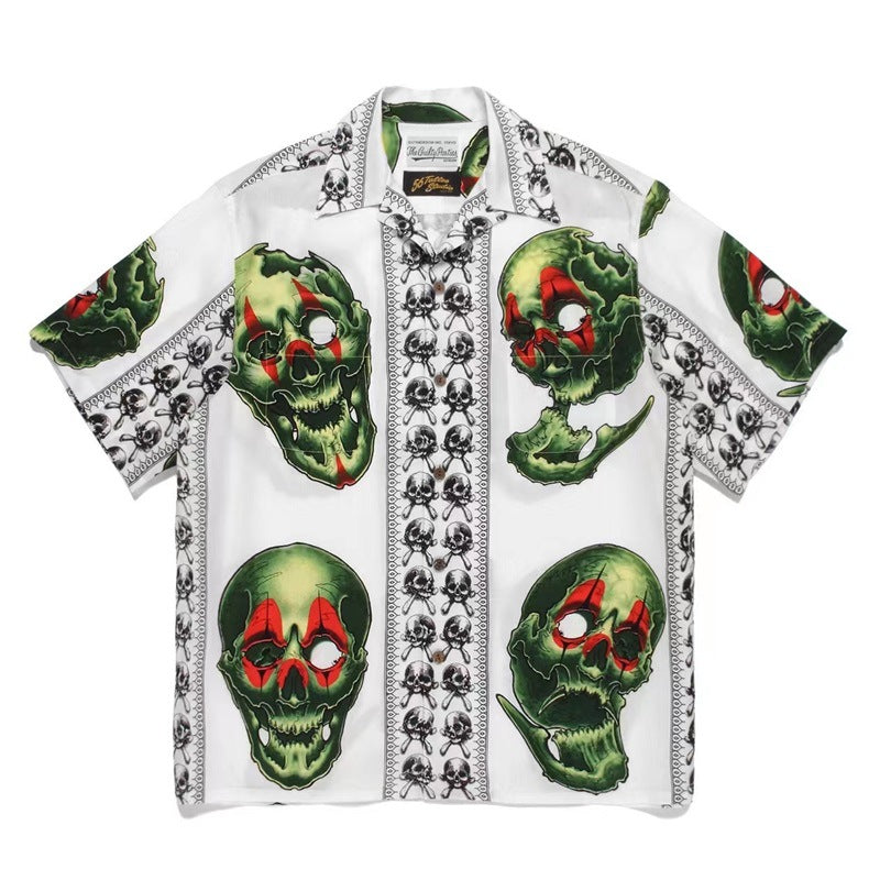 GUILTYPARTIES TIGER Shirts 22SS 56 TATTOO STUDIO Tattooed Skull, Short Sleeve Shirt
