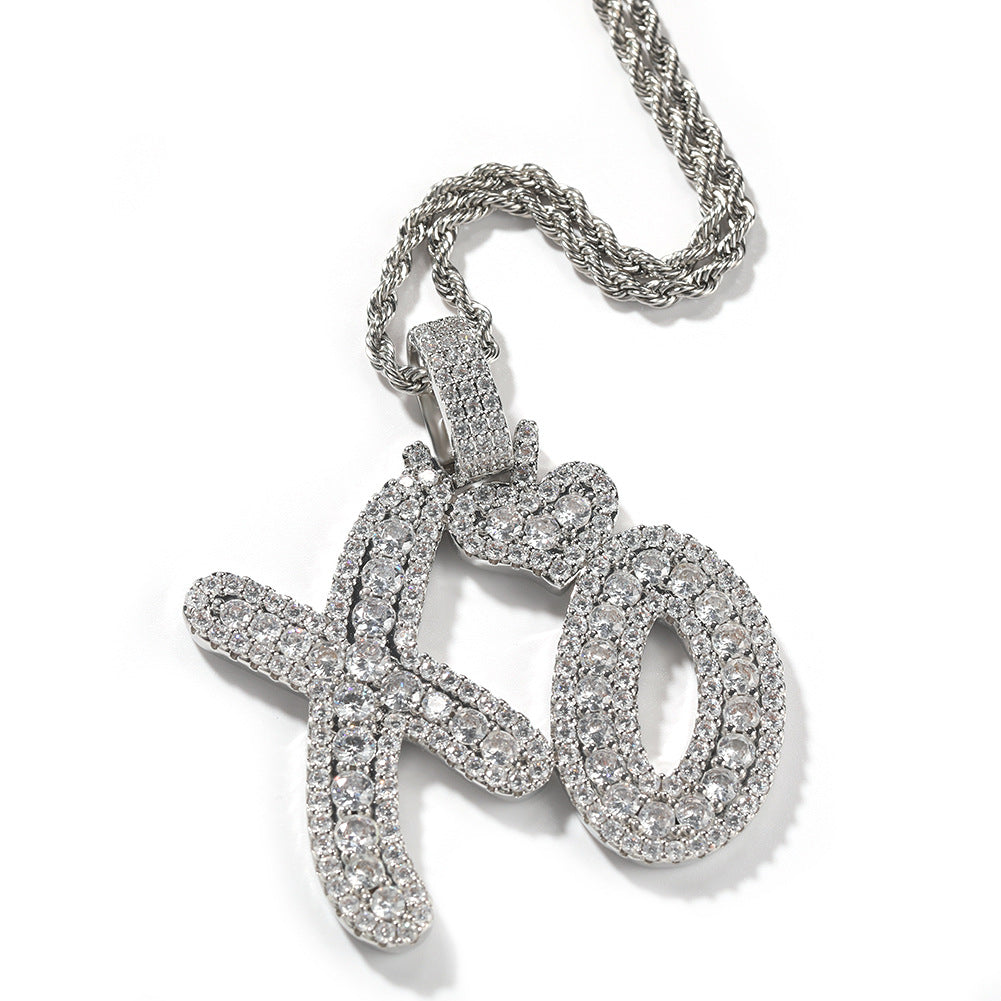 Jewelry Hip Hop Gummy Love XO Letter Pendant Men and Women Necklaces Word Up St. Valentine's Spectrum