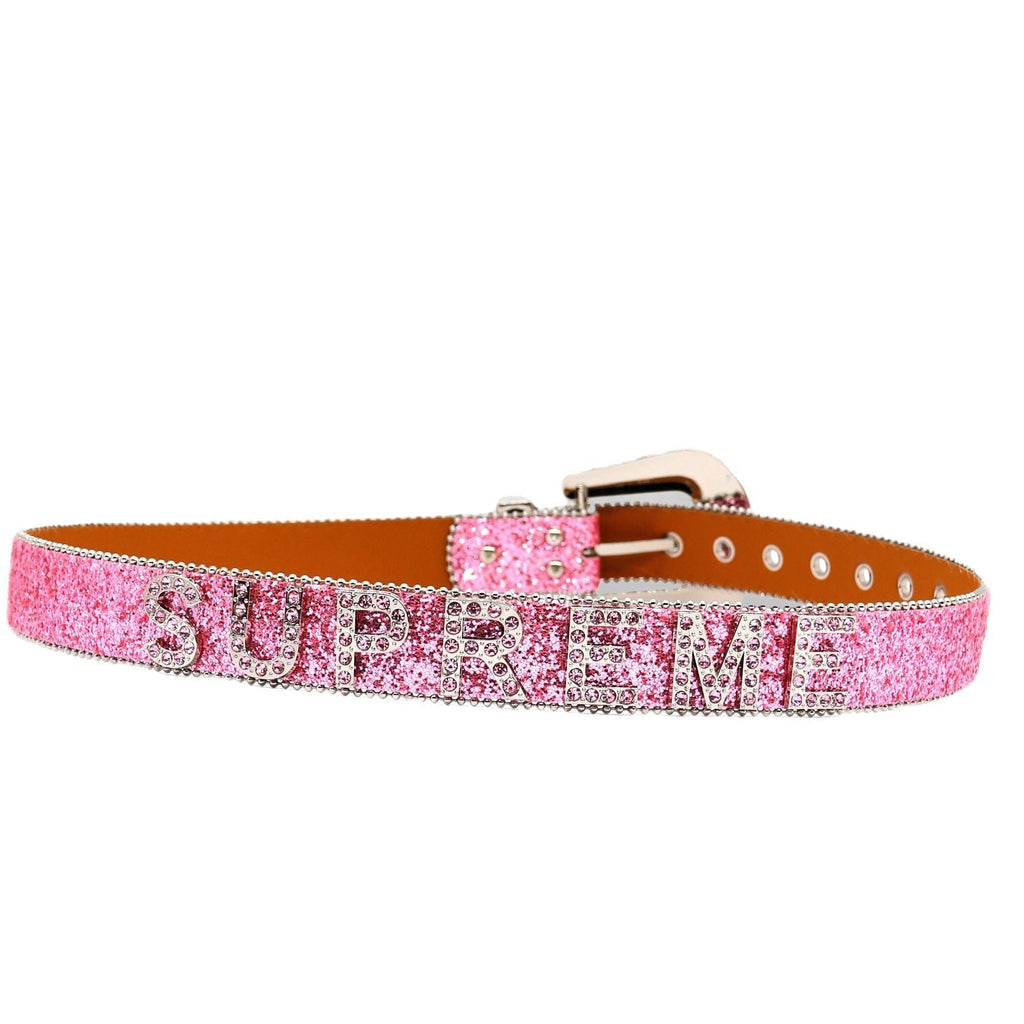 Hip-hop punk rhinestone belt glitterlettersupreme belt