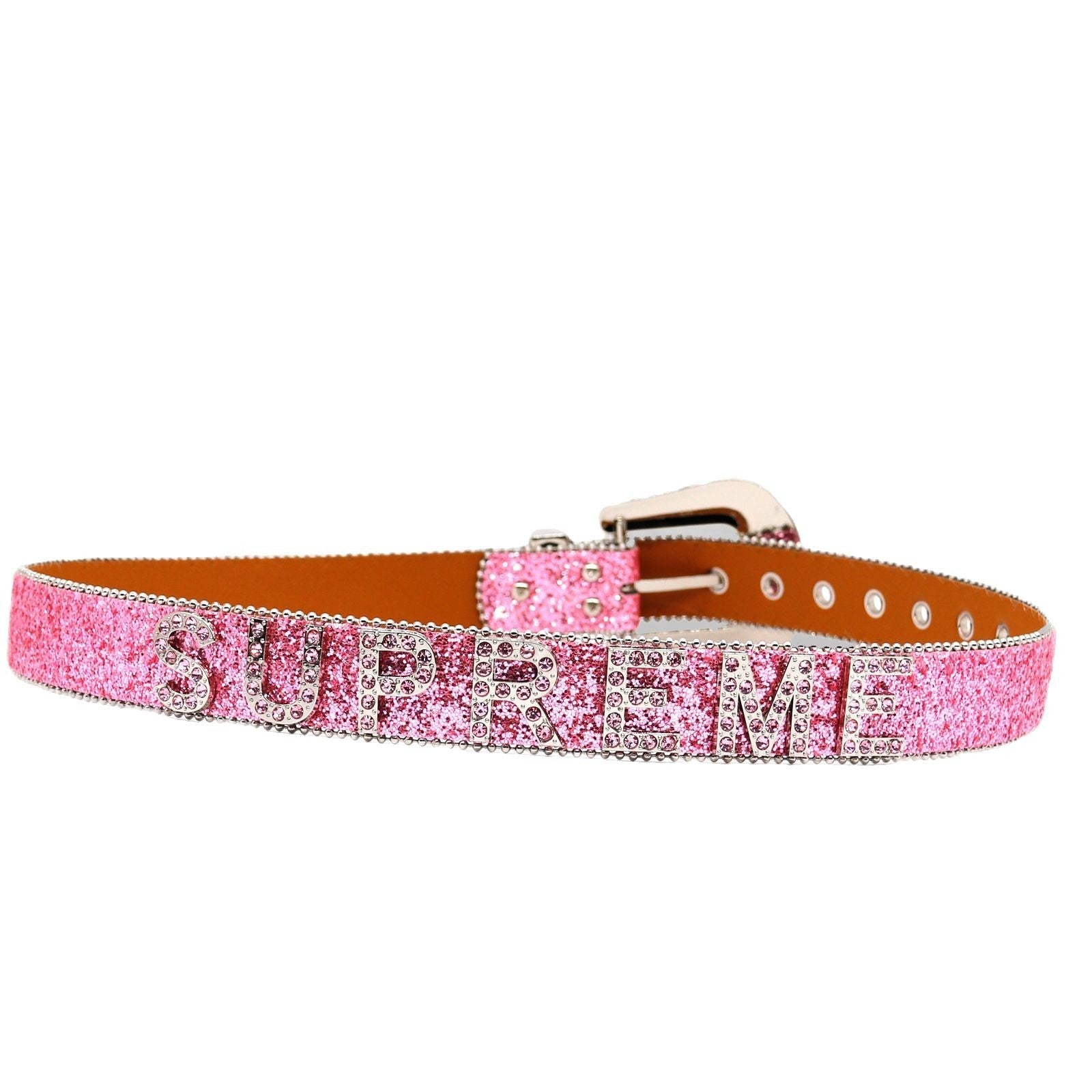 Hip-hop punk rhinestone belt glitterlettersupreme belt