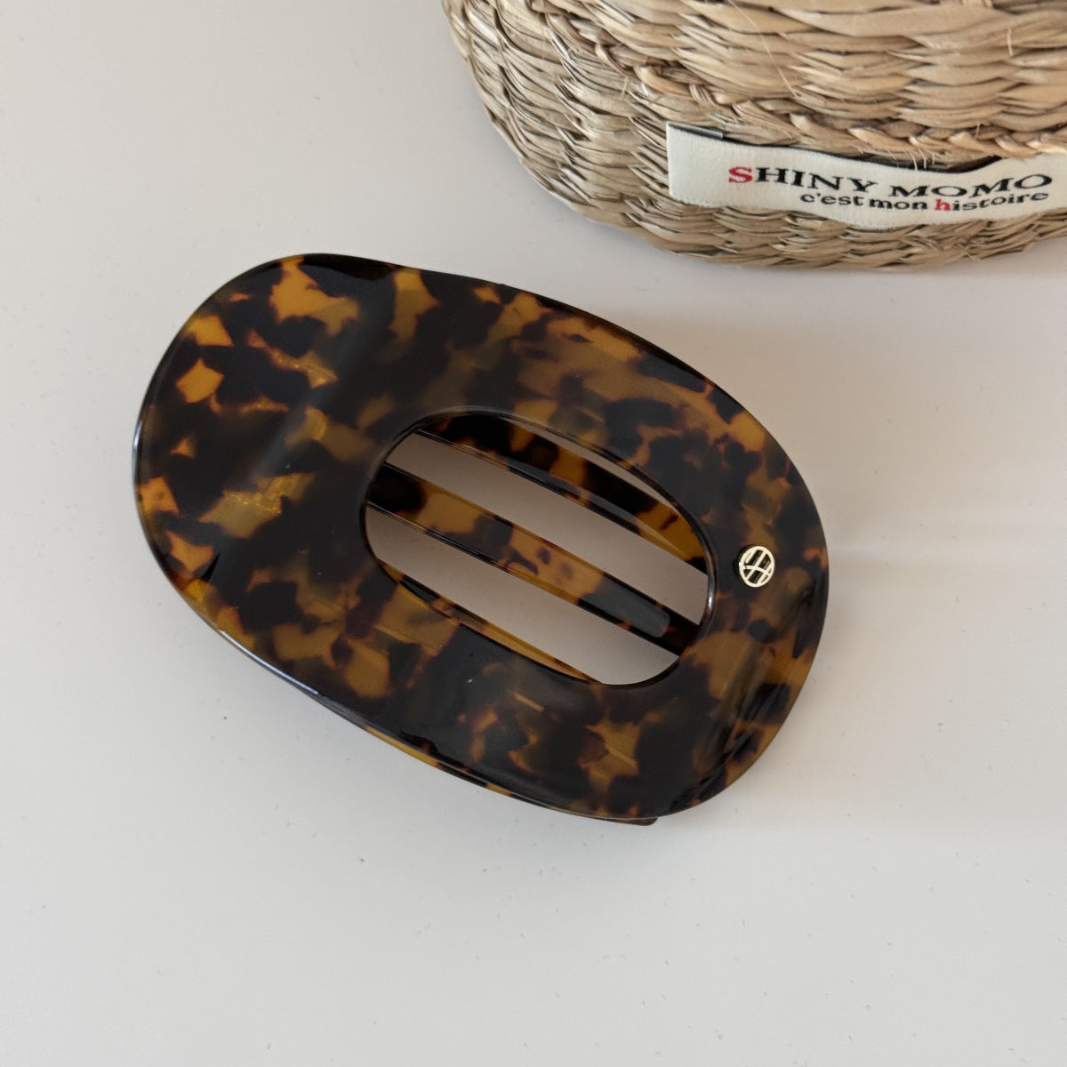 Acetic acid premium color flat oval hollow hairpin grab clip disc hair duck bill clip back head hairpin