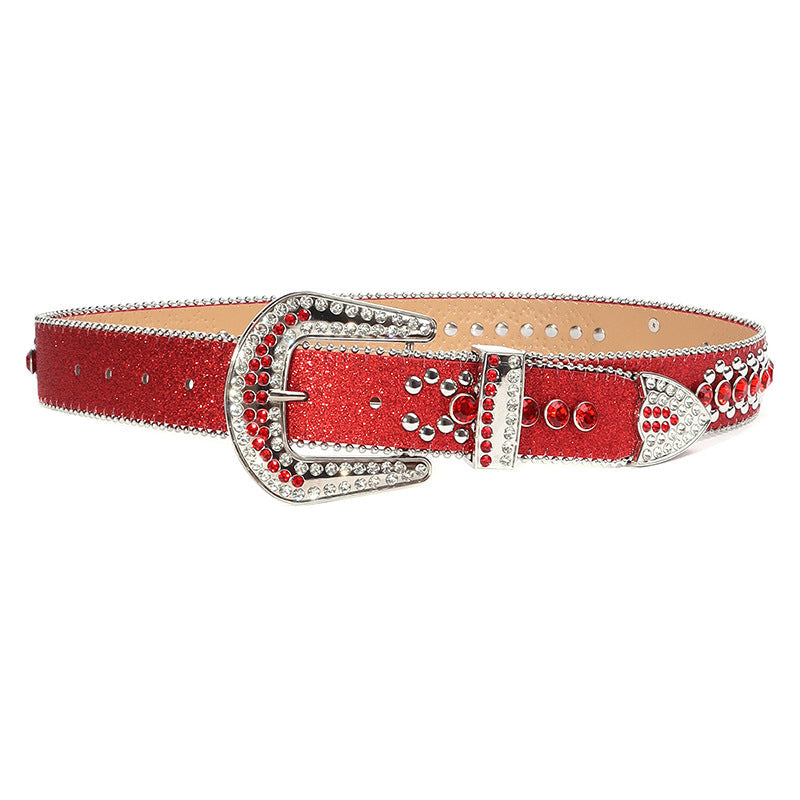Hip-hop punk rhinestone belt skull accessories