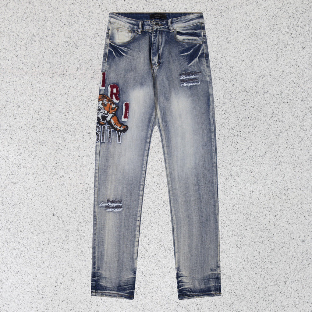 AMIRI Jeans Tiger Embroidery Casual Jeans