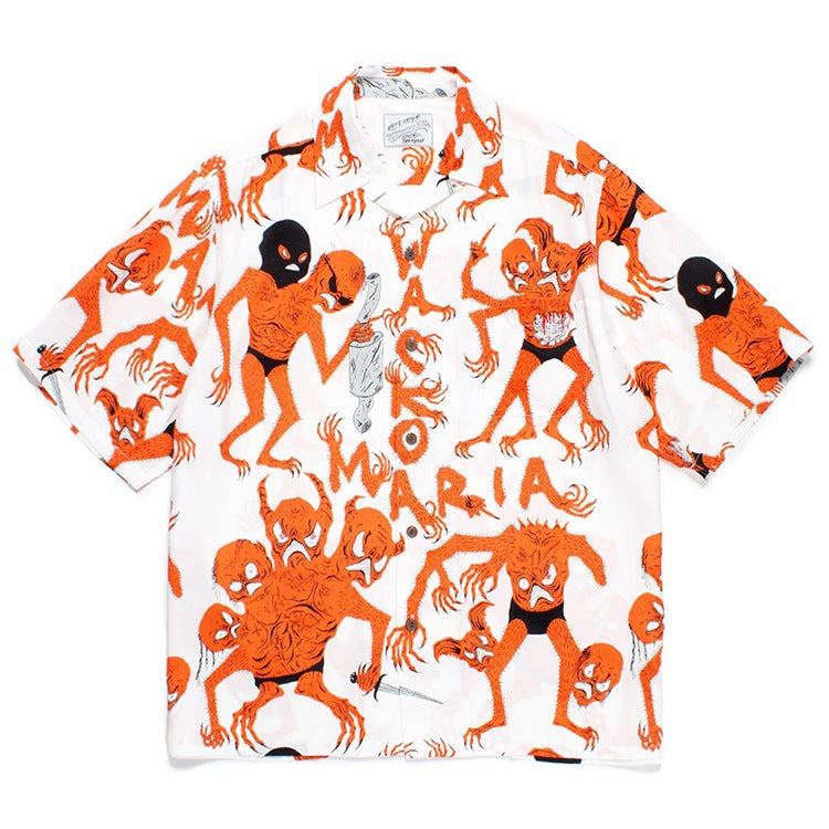 GUILTYPARTIES TIGER Shirts 24ss NECKFACE Co-branded Funny Graffiti, Hawaiian Short Sleeve Shirt