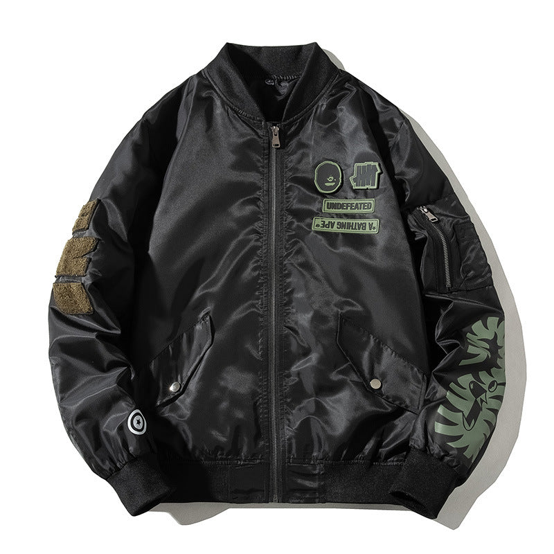 Men's Bomber Jacket MA-1 Winter Thickness available cotton-padded jacket Air Force Pilot Men's and Women's Autumn and Winter Thickened Couple Baseball Uniform