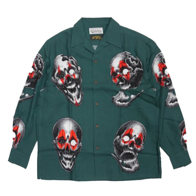 GUILTYPARTIES TIGER Long sleeved shirt 56TATTOO STUDIO Skull Hawaiian long-sleeved shirt for men and women