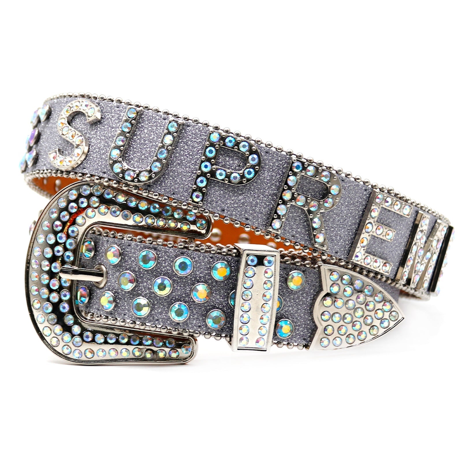 Hip-hop punk rhinestone belt exaggerated letter accessories