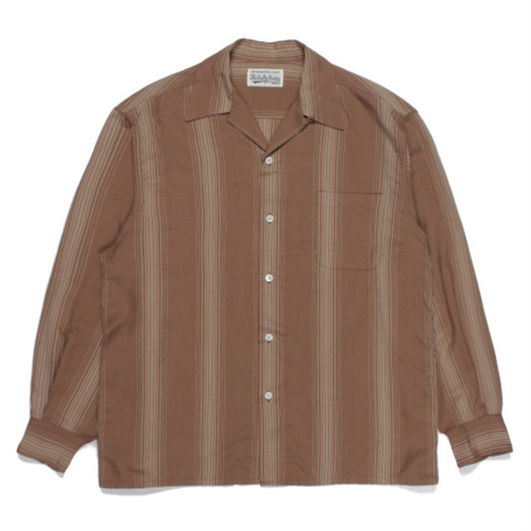 GUILTYPARTIES TIGER Long sleeved shirt plaid striped Hawaiian long-sleeved shirt