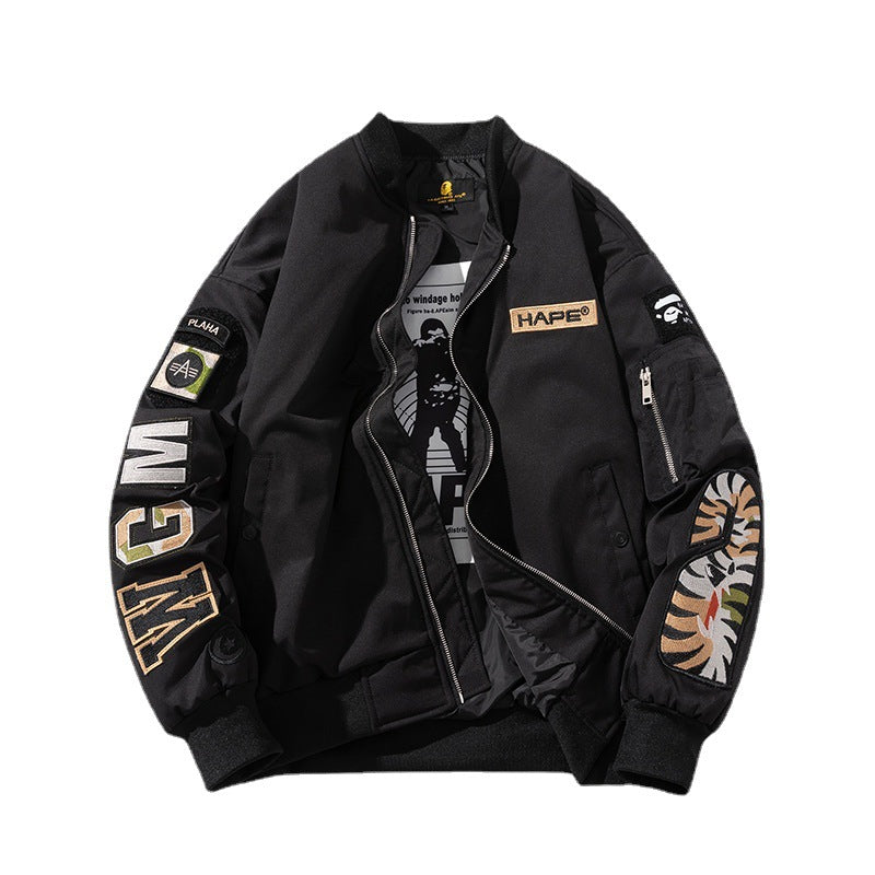 Mens Bomber Jacket MA-1 Winter Thickness available cotton-padded jacket embroidered Spring Autumn Winter Casual American Vintage Pilot
