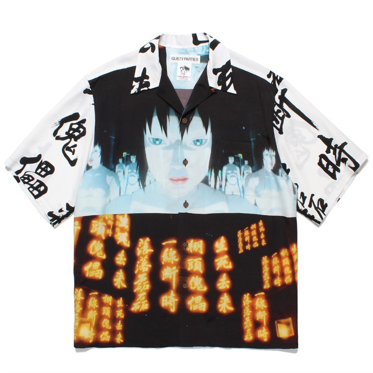 GUILTYPARTIES TIGER Shirts 24ss Ghost in the Shell 2 Innocent Hawaiian Rayon Short Sleeve Shirt