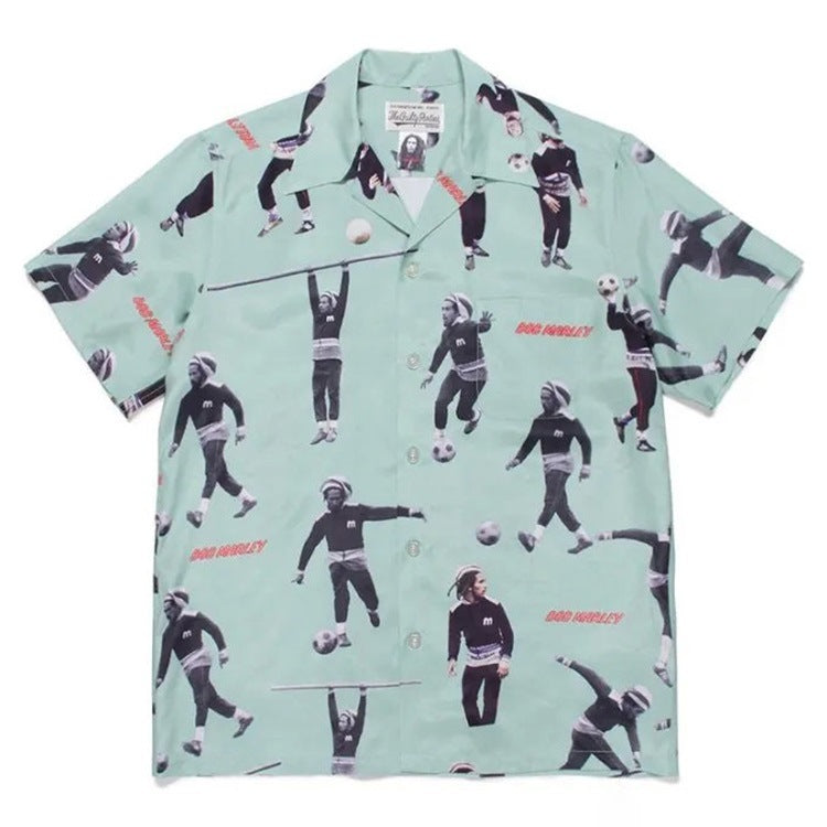 GUILTYPARTIES TIGER Shirts Bob Marley Reggae Music Bob Marley Hawaiian Short Sleeve Shirt