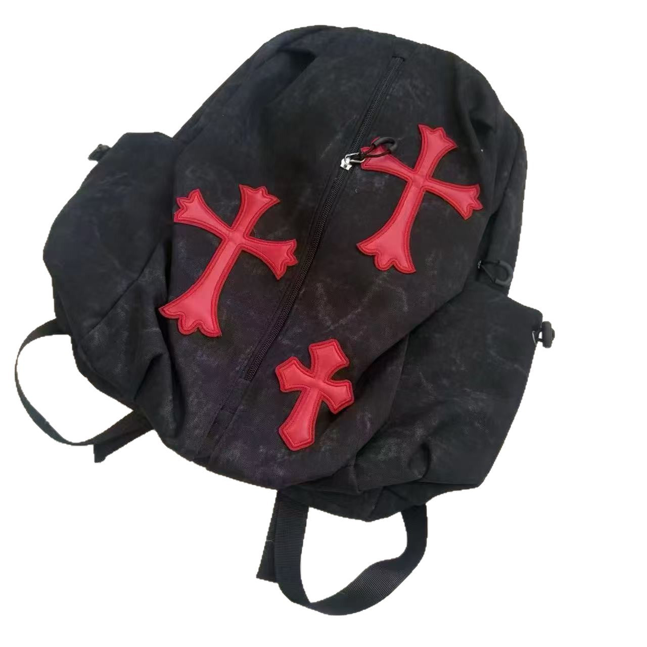 Cross-pattern bag Chrome fashion hottie cross punk subculture large capacity backpack