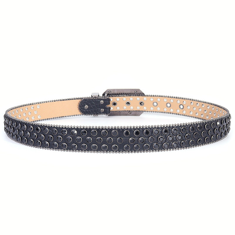 Hip-hop punk rhinestone belt eagle plate buckle